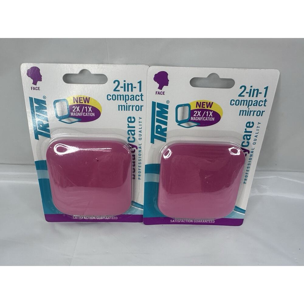 Trim 2-in-1 Dual Magnification Compact Purse Mirror Pink Face Beauty 1X / 2X